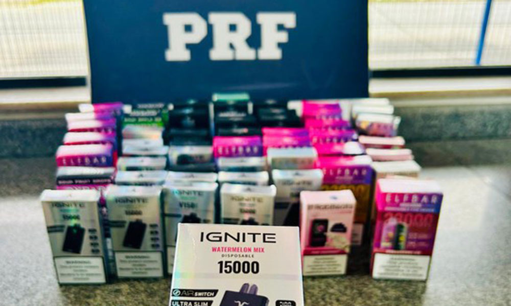 PRF apreende 55 cigarros eletrônicos em ônibus interestadual na BR-116, em Jequié