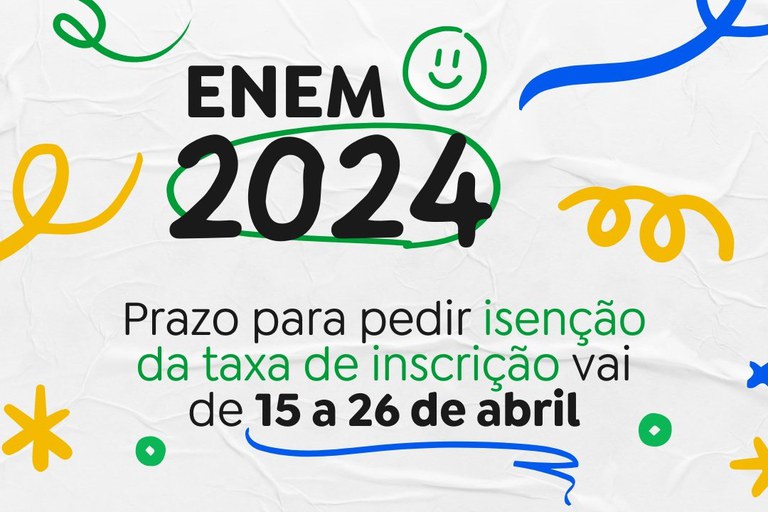 Está aberto o prazo para pedir isenção de taxa para o Enem 2024
