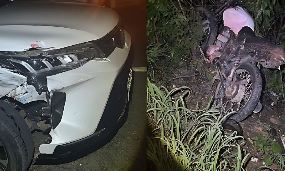 Colisão entre carro e motocicleta deixa feridos na BR-030, em Caetité