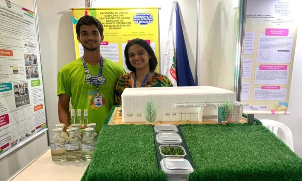 Estudantes de Itanhém desenvolvem biofiltro para tratamento de águas residuais