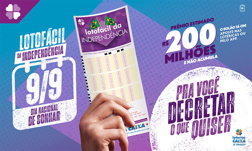 Lotofácil da Independência sorteia R$ 202,5 milhões e premia 86 apostas