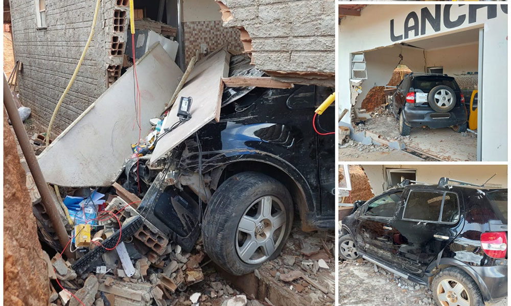 Três pessoas ficam feridas após carro sair da pista e invadir lanchonete no sudoeste da Bahia