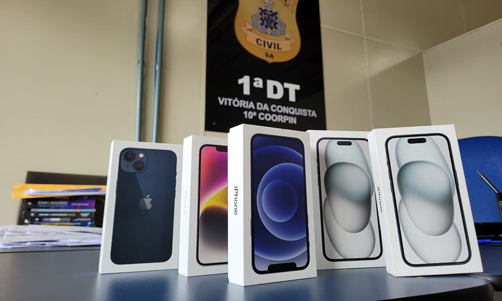 Polícia Civil recupera 10 aparelhos celulares e indicia 14 pessoas por estelionato em Vitória da Conquista