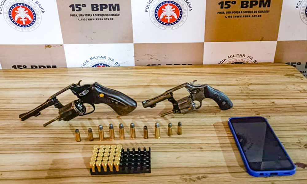 PM apreende armas de fogo na BR-415, no sul da Bahia