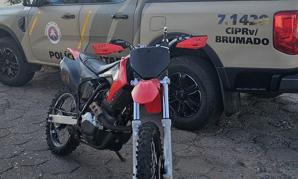 CIPRv apreende motocicleta com numeração de identificação veicular suprimida em Igaporã