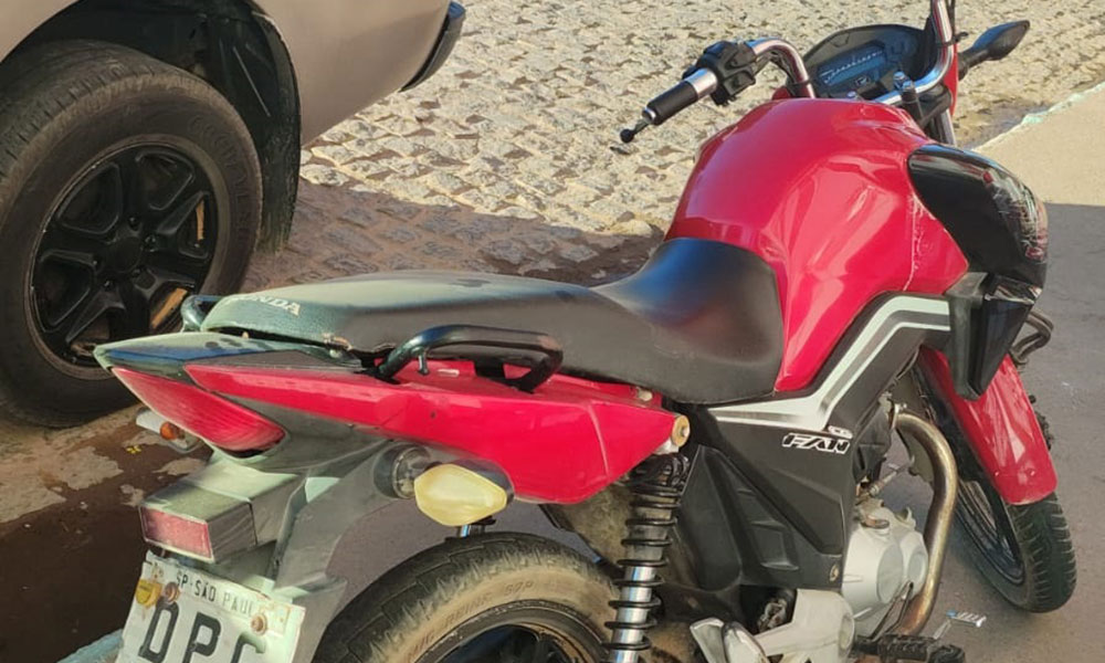 Motocicleta furtada em SP é recuperada pela CIPRv em Tanhaçu