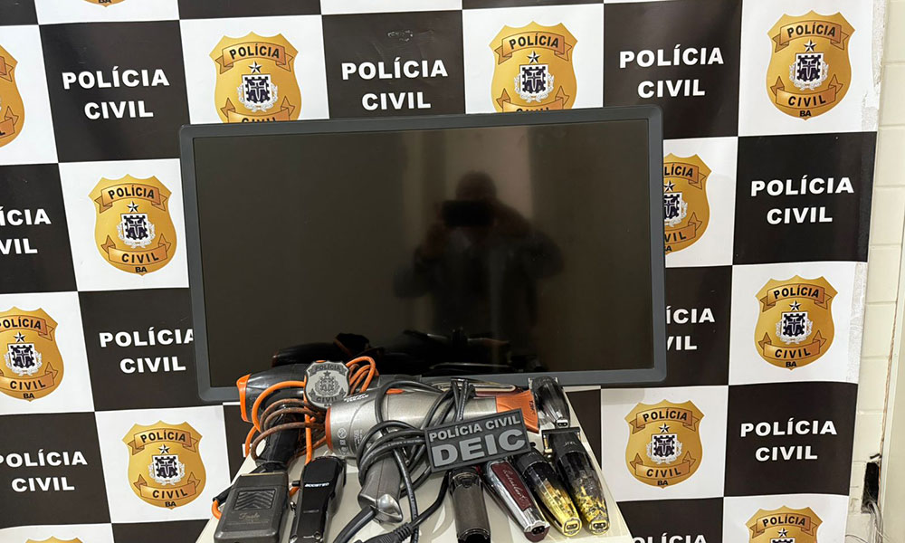 Polícia Civil recupera objetos furtados e prende suspeito de arrombamento em Vitória da Conquista