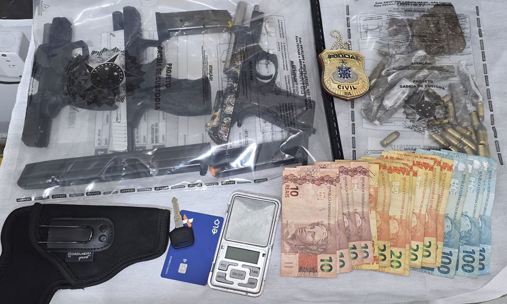 Suspeito é preso com drogas e armas em Iguaí
