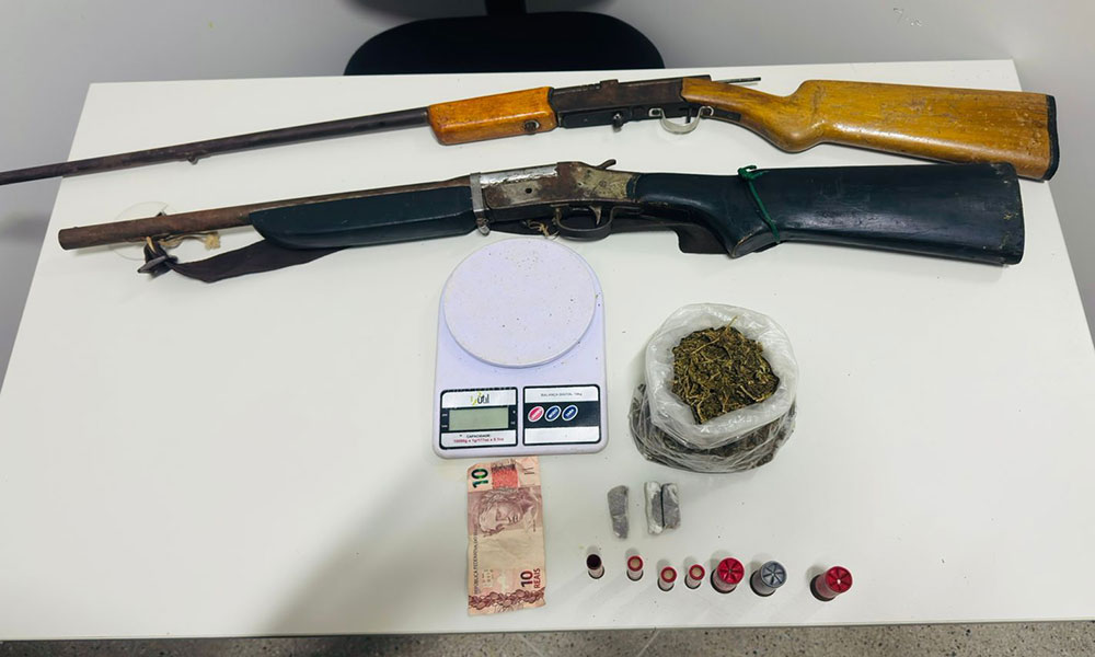 Suspeito é detido com armas e drogas durante ação da PM em Paratinga