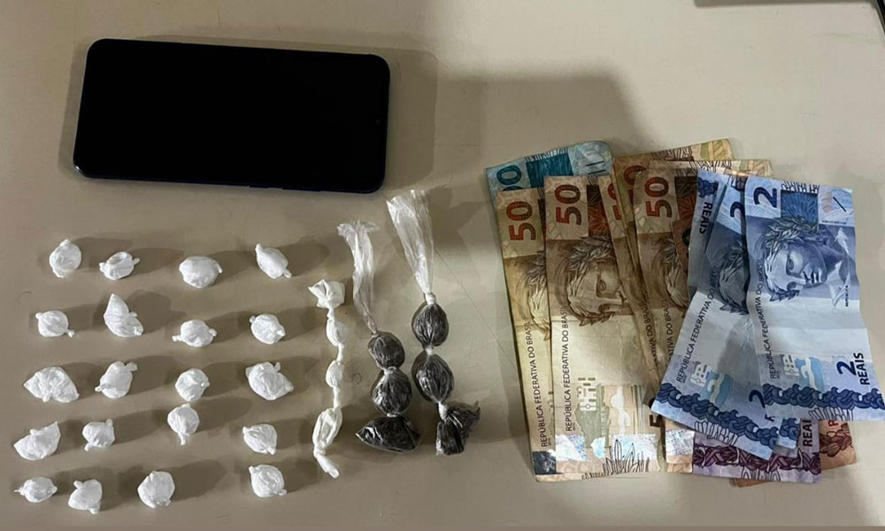 Suspeito é preso por tráfico de drogas no centro de Belo Campo