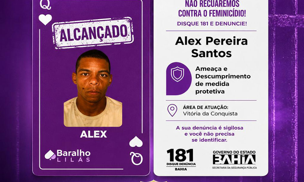 Integrante do Baralho do Crime é preso durante Operação Dama Lilás em Vitória da Conquista